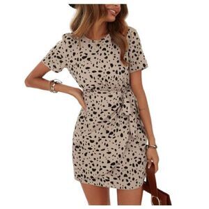 Shein Printed Tie Front Mini Dress